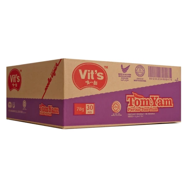 Vit's Instant Noodles Tom Yam Flavour 78g x 6 Packs Per Carton